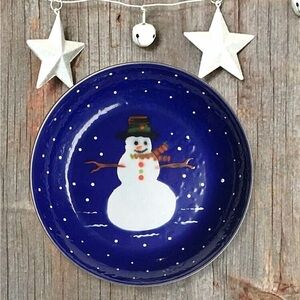 Snowman Enameled Metal Plate•NWT•The Golden Rabbit II•Denise S Harvey Design⛄️